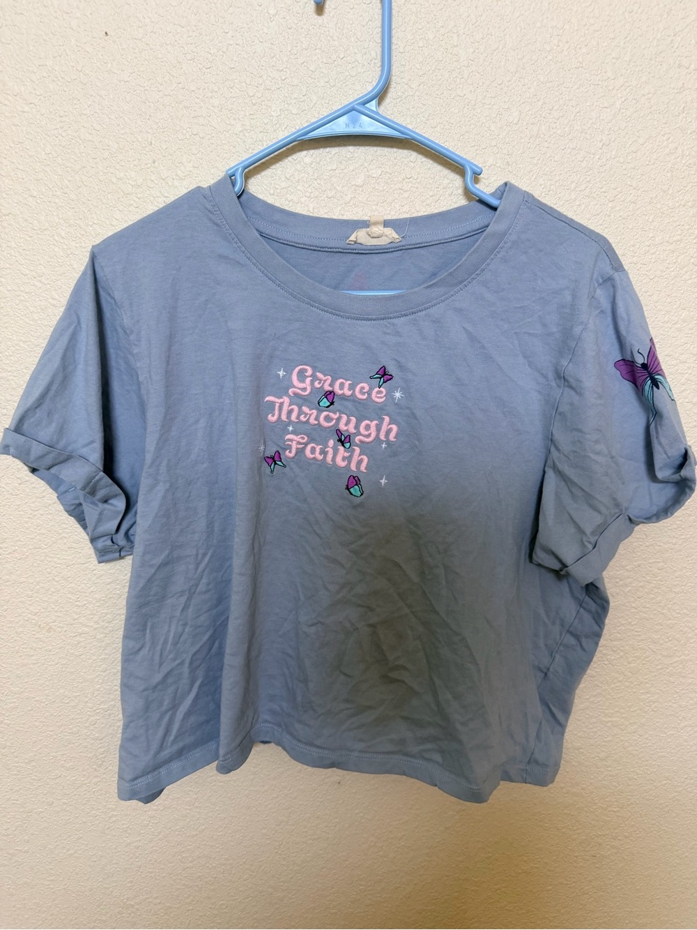 Light Blue 'Good Vibes Only' Graphic Tee